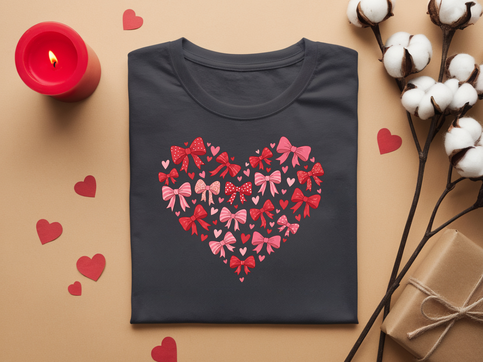 Bows Mandala Heart T-Shirt