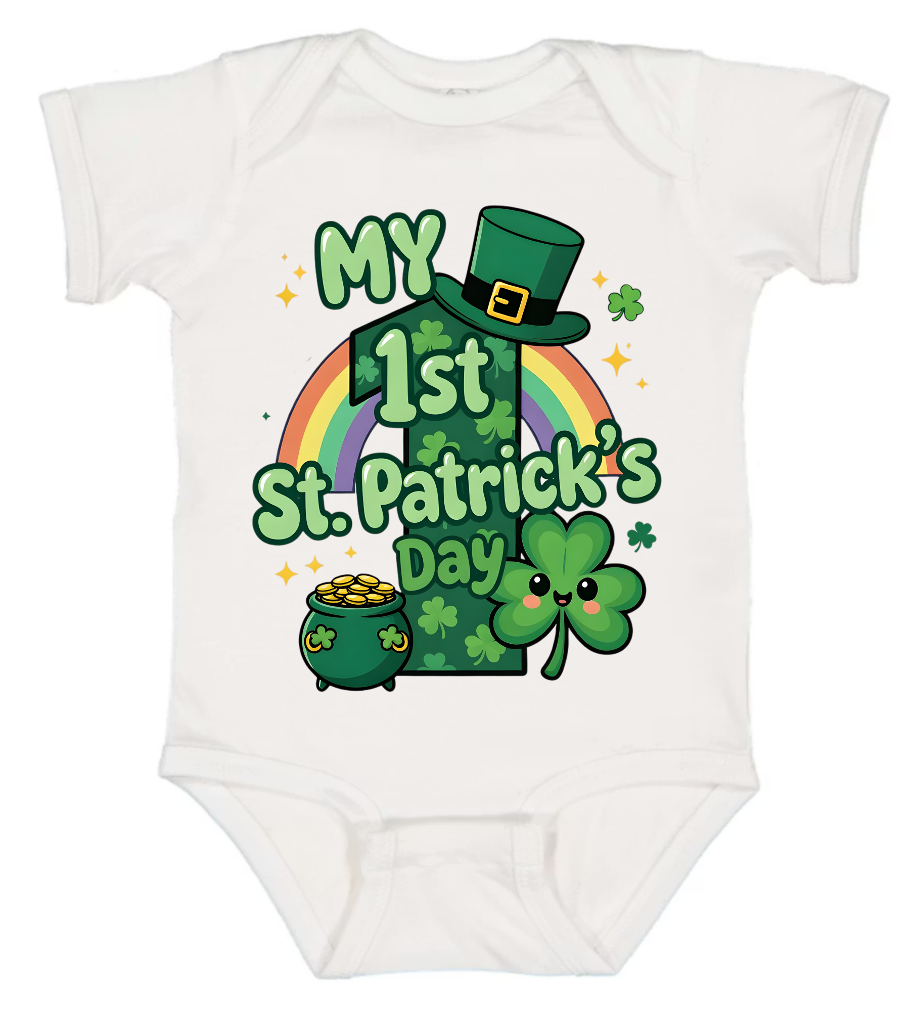 My First St Patrick's Day White Onesie
