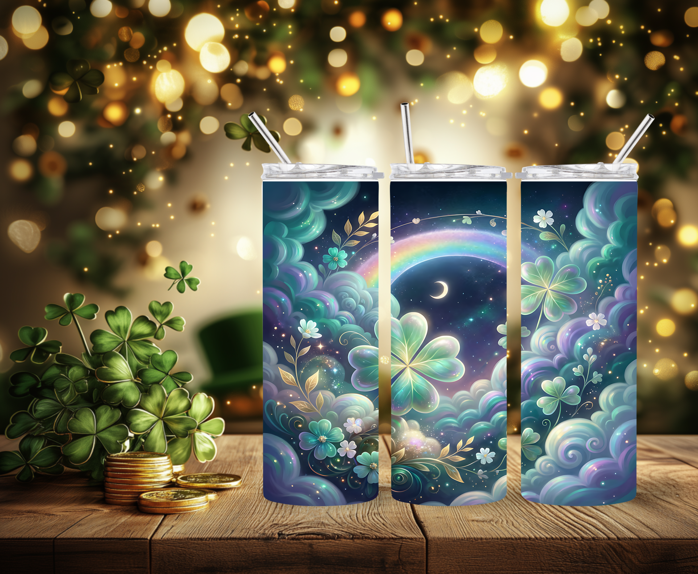 Celestial Lucky Shamrock Tumbler