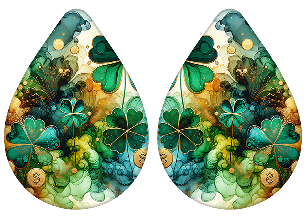 Shimmer Shamrock Teardrop Earrings