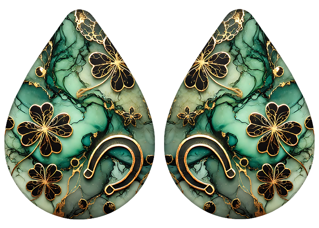 Shimmer Shamrock Teardrop Earrings