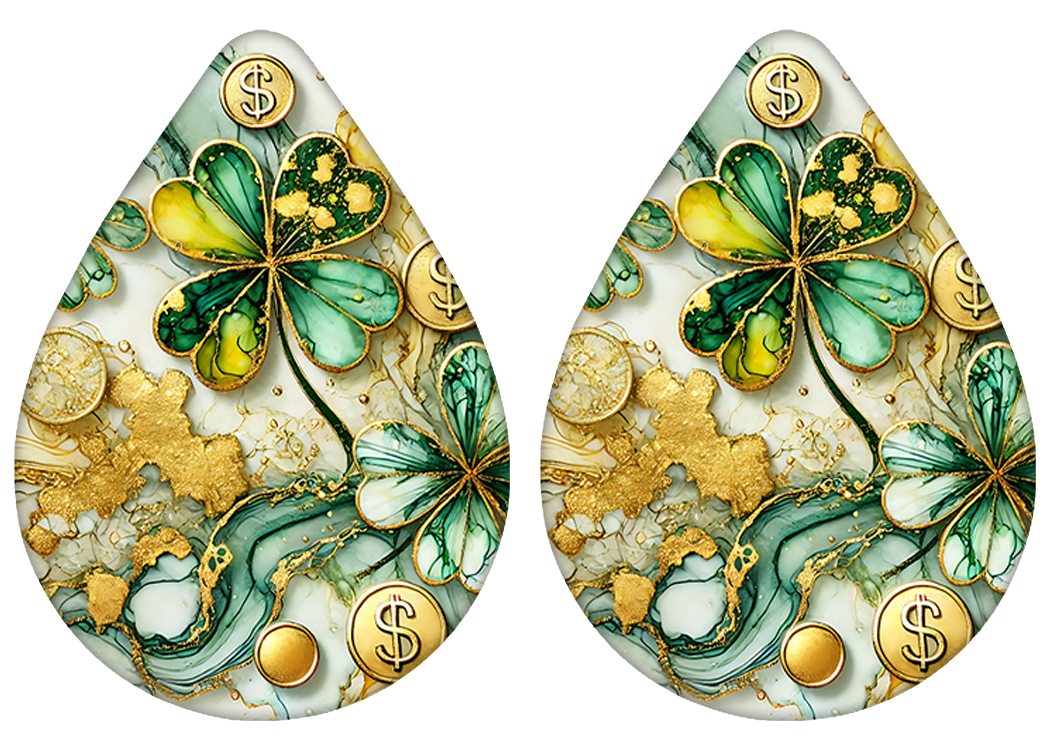 Shimmer Shamrock Teardrop Earrings