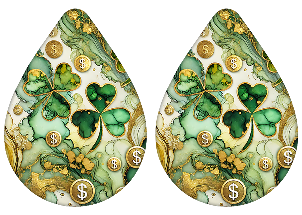 Shimmer Shamrock Teardrop Earrings