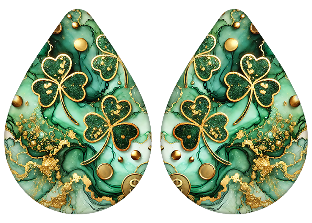 Shimmer Shamrock Teardrop Earrings