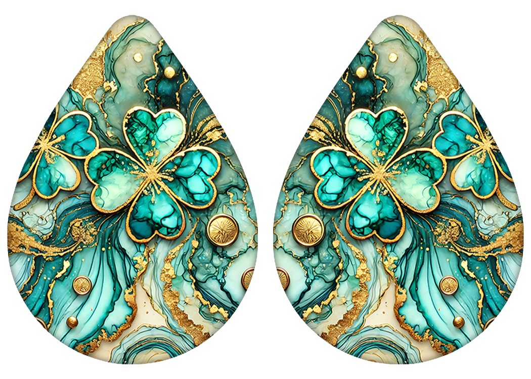 Shimmer Shamrock Teardrop Earrings