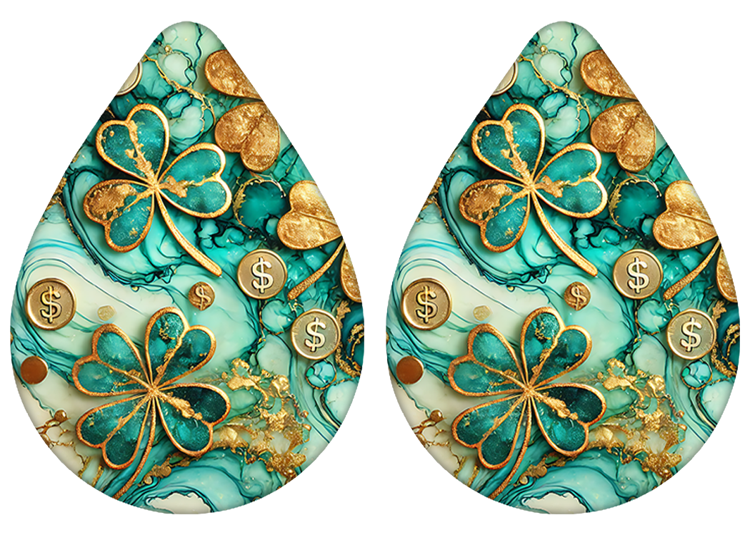 Shimmer Shamrock Teardrop Earrings