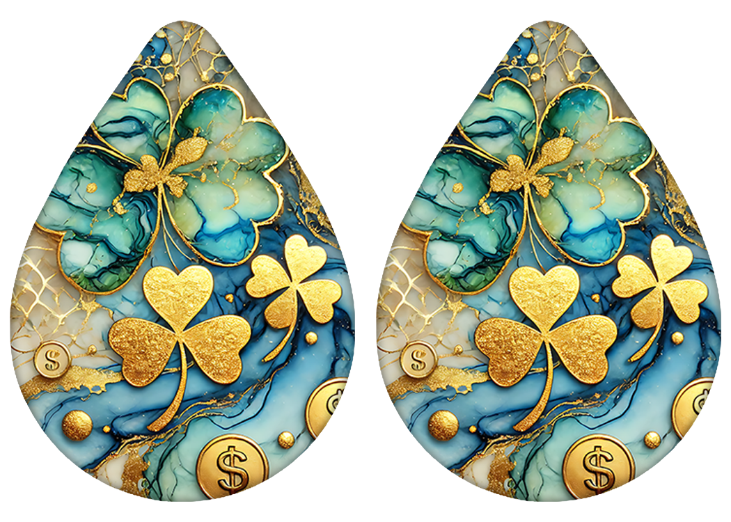 Shimmer Shamrock Teardrop Earrings