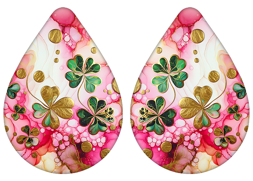 Shimmer Shamrock Teardrop Earrings