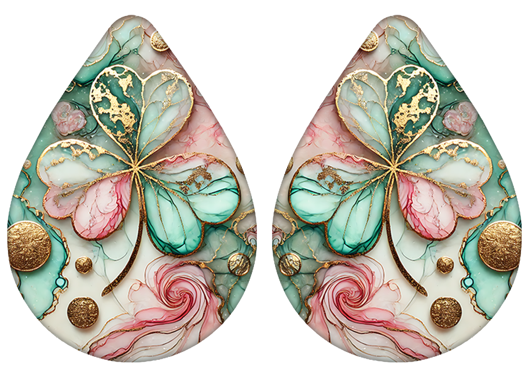 Shimmer Shamrock Teardrop Earrings
