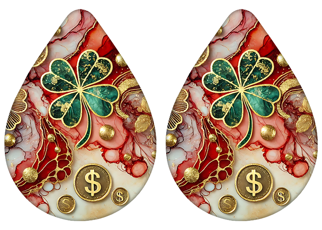 Shimmer Shamrock Teardrop Earrings