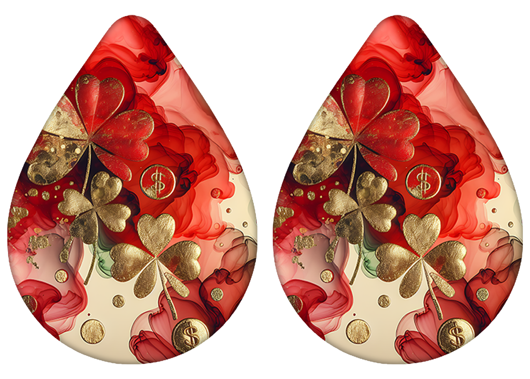 Shimmer Shamrock Teardrop Earrings