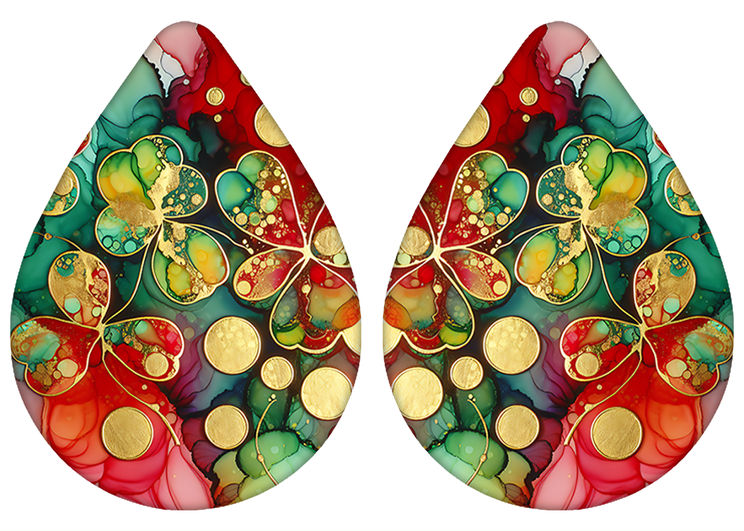 Shimmer Shamrock Teardrop Earrings