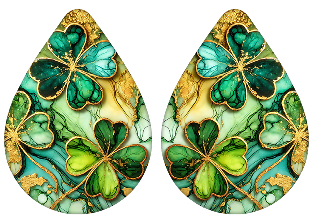 Shimmer Shamrock Teardrop Earrings