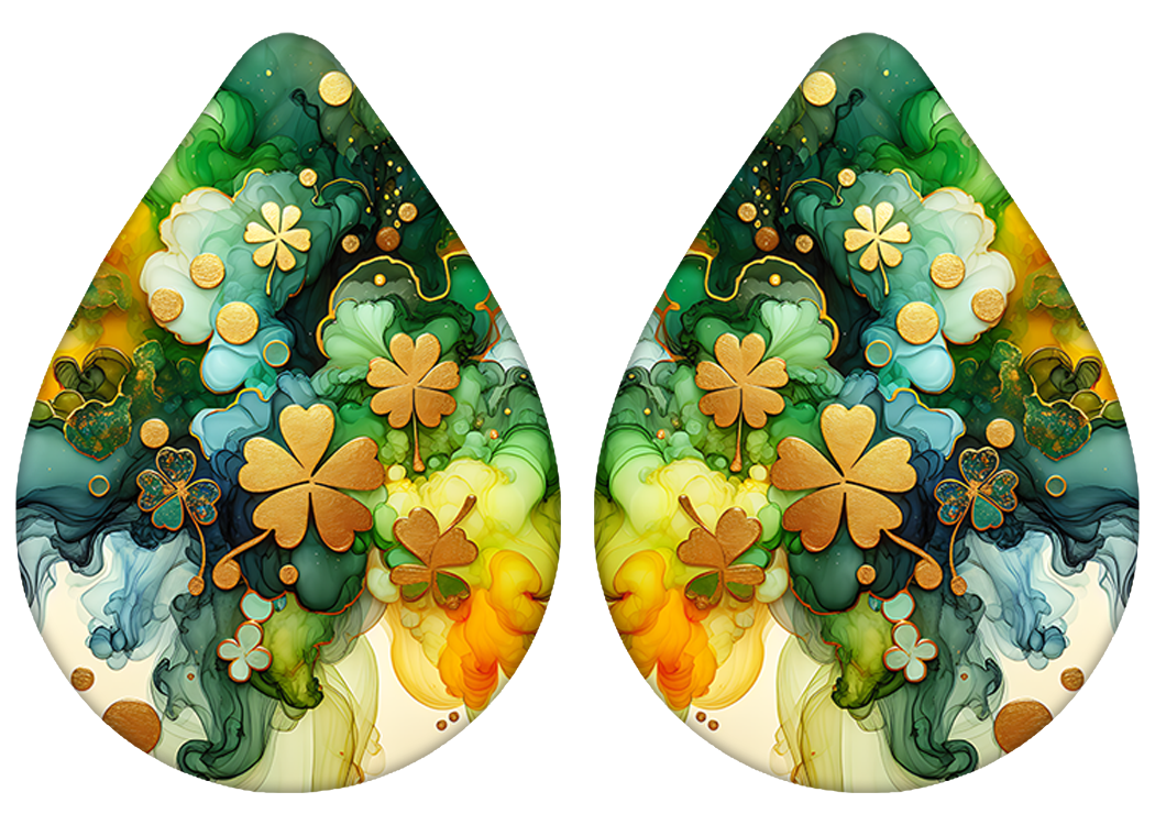 Shimmer Shamrock Teardrop Earrings