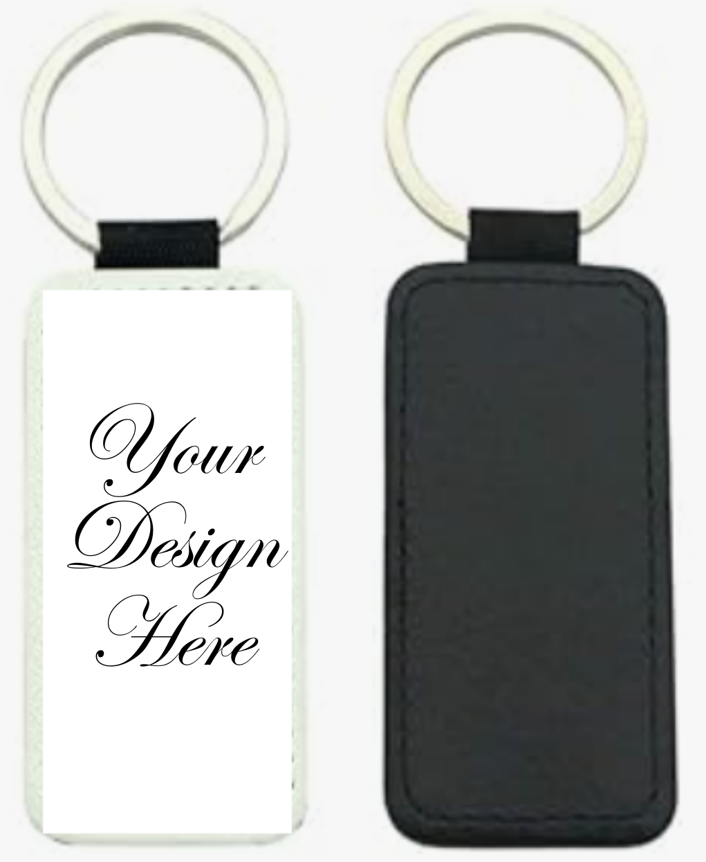 Faux Leather Keychain - Single Sided