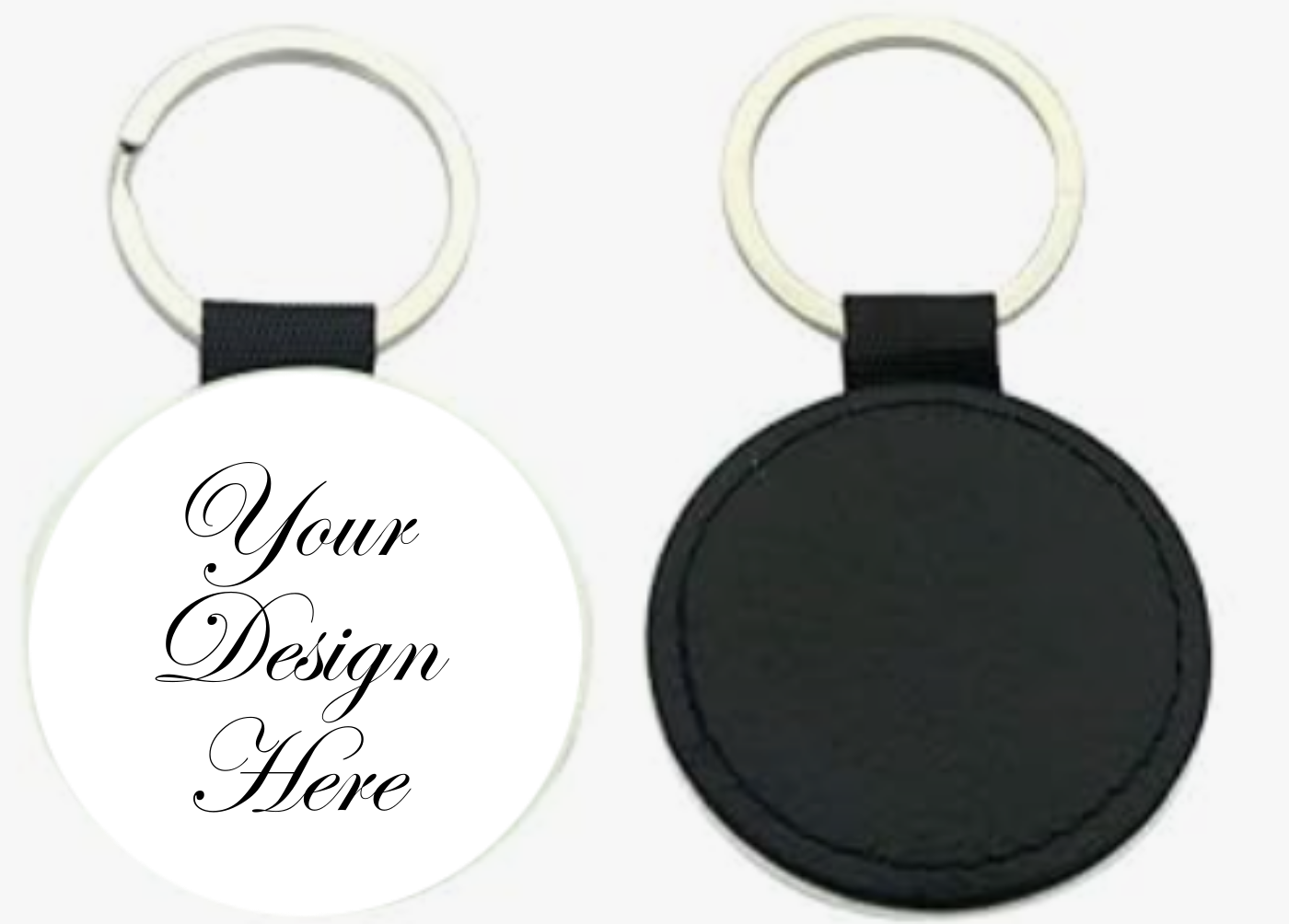 Faux Leather Keychain - Single Sided