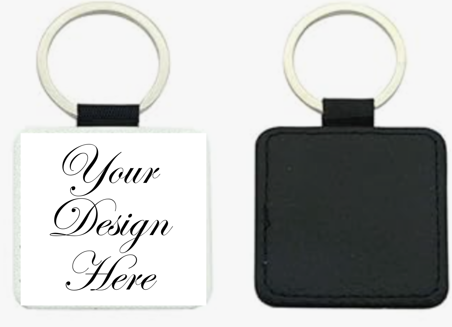 Faux Leather Keychain - Single Sided