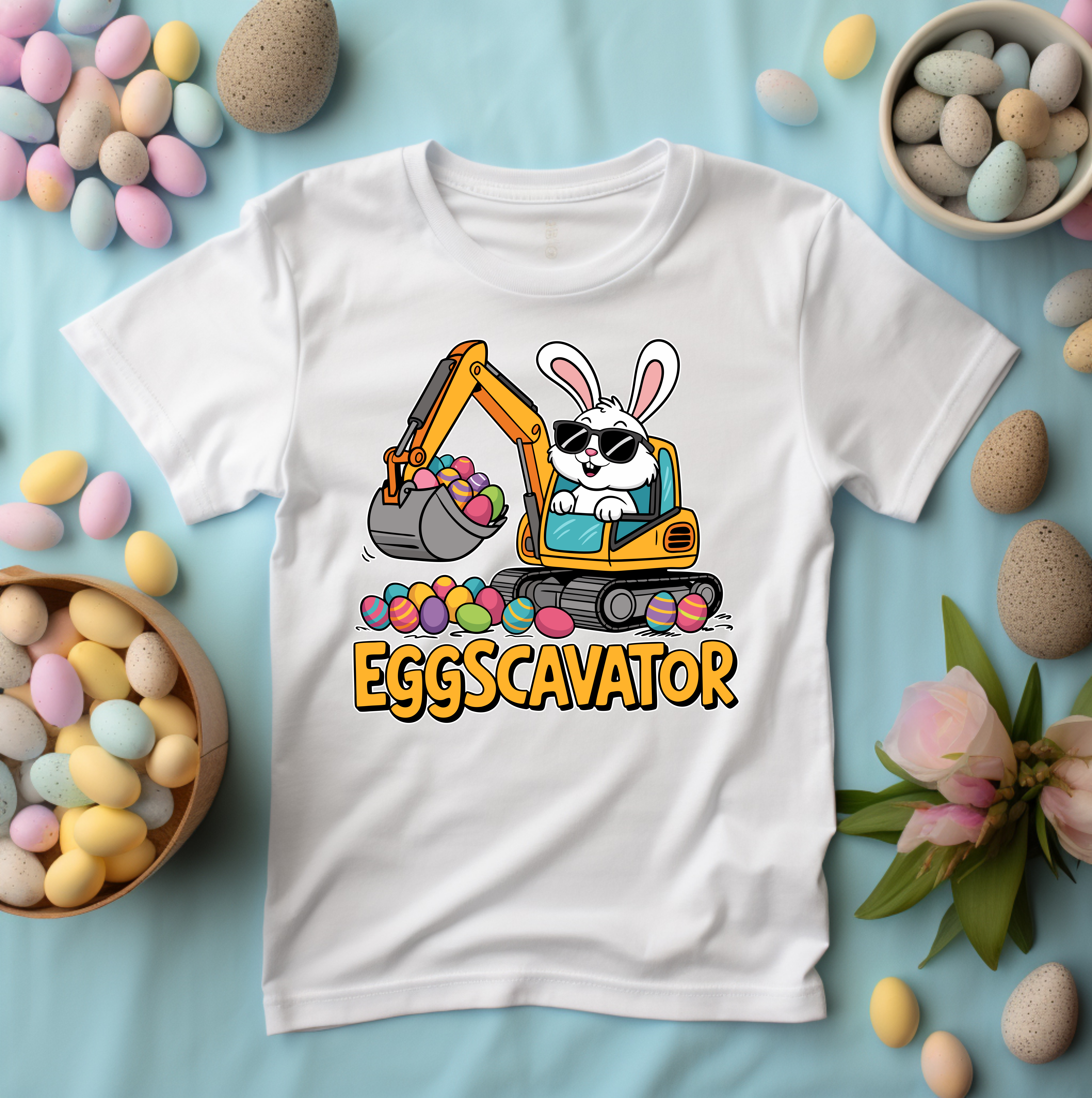 Eggscavator Easter Bunny T-Shirt