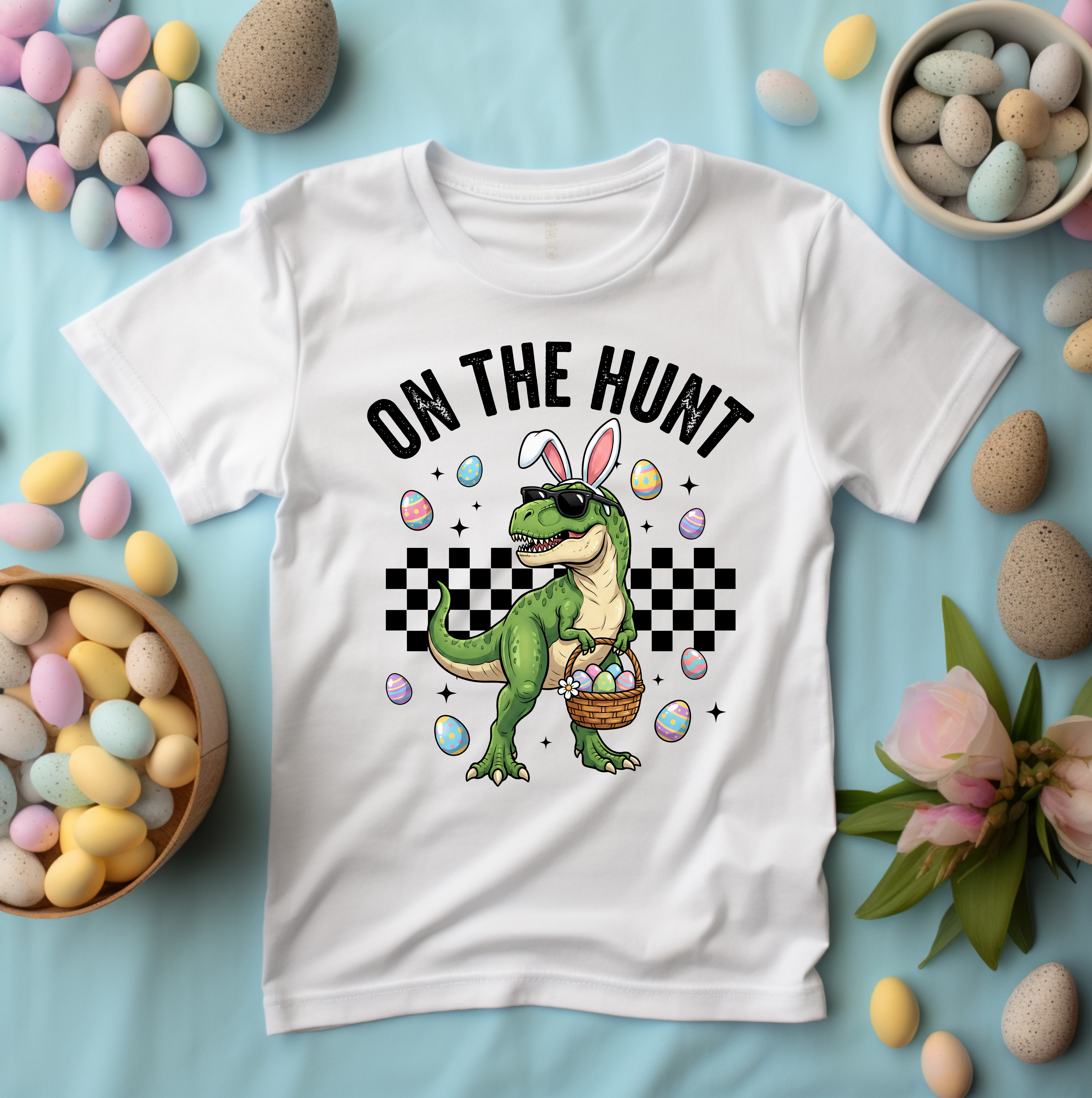 On the Hunt Dinosaur Easter T-Shirt